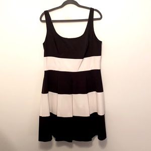 Striped A-line cocktail dress